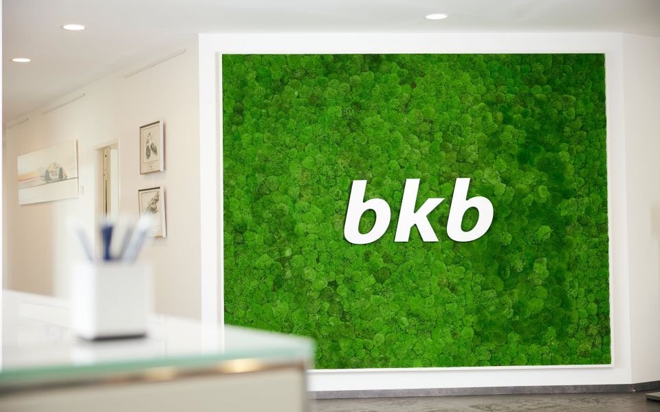 Eingangsbereich Büro mit Mooswand